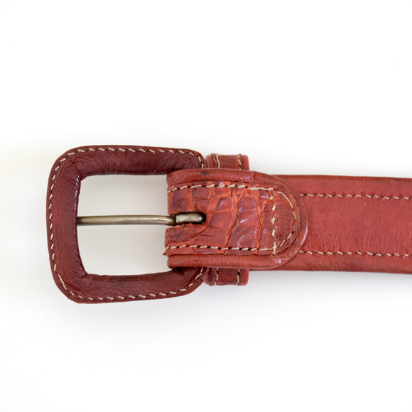 Crocodile Red Classic Belt
